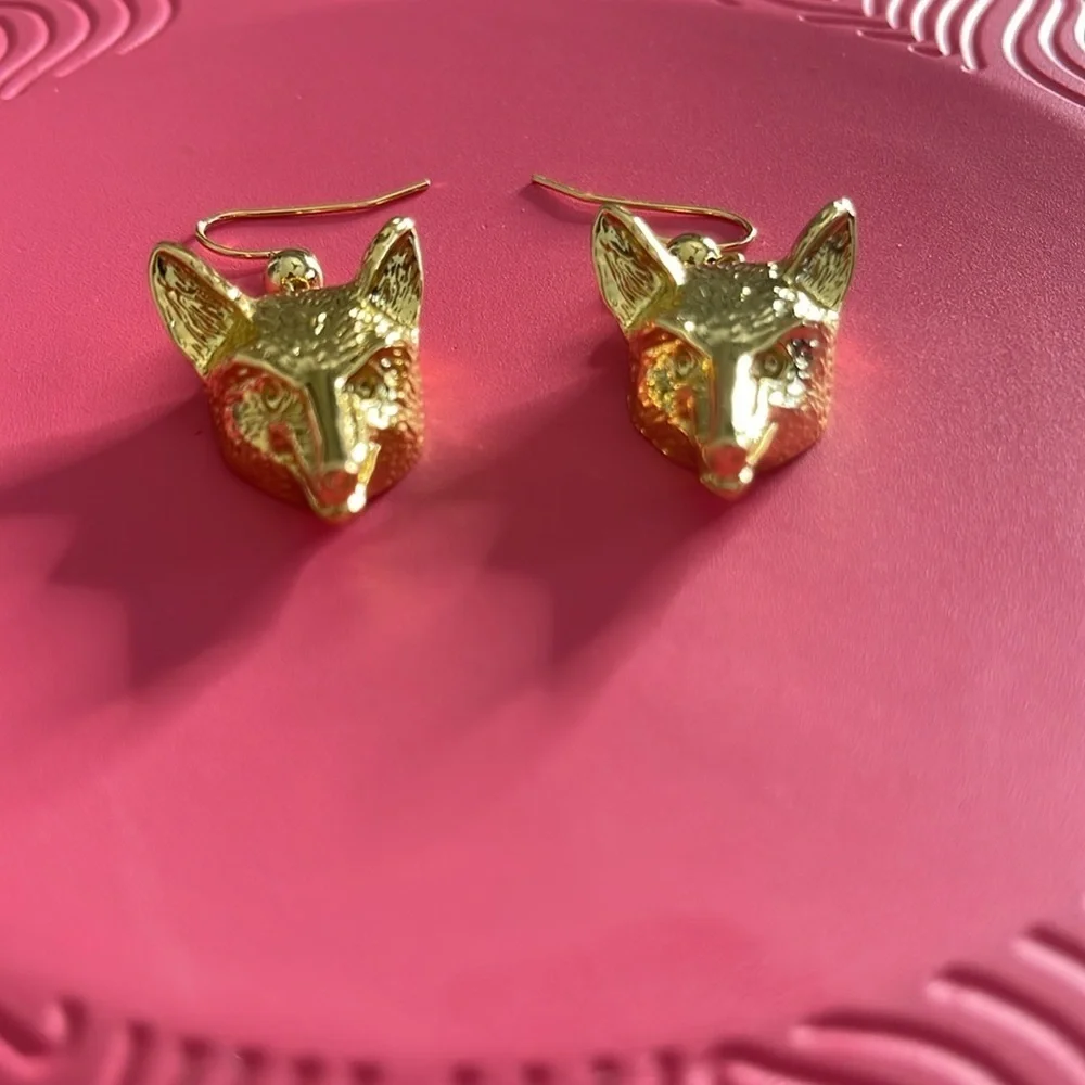 Tory Burch Fox heads drop earrings